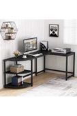 Zizuva Tasarım L Model Siyah Çalışma Masası thumbnail 1