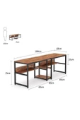 Zizuva Tasarım 2 Kişilik Raflı Çalışma Masası thumbnail 5