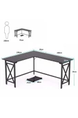 Zizuva Tasarım L Model Siyah Çalışma Masası thumbnail 4