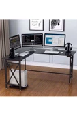 Zizuva Tasarım L Model Siyah Çalışma Masası thumbnail 1