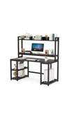 Zizuva Tasarım Raflı Siyah Çalışma Masası thumbnail 2