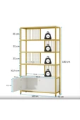 Zizuva Tasarım Gold Dolaplı Kitaplık - 6