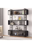Zizuva Tasarım Telli Modern Siyah Kitaplık - 1
