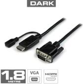 DARK 1.8metre DK-HD-AHDMIXVGAL180 HDMI-VGA Dijital - Analog Dönüştürücü Kablo - 2