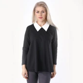 Günlük Gömlek Yaka Salaş Kadın Bluz - 3