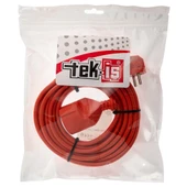 Tek-İş 10 Metre Uzatma Kablosu 3 x 1 mm Ttr Bakır Kablo Erkek Fiş Dişi Fiş Baskılı Seyyar Ara Kablo - 1