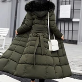 Günlük Kışlık Tam Boy Şişme Kadın Mont thumbnail 5