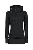 Günlük Asimetrik Kesim Cepli Uzun Kadın Sweatshirt - 2