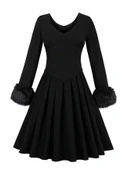 Kürk Detaylı Kadın Elbise - 1