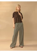 Keten Günlük Pantolon Düğmeli - 1