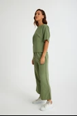 Keten Günlük Rahat Beli Lastikli Kadın İkili Takım Alt Üst thumbnail 10