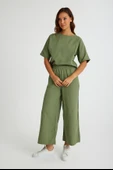 Keten Günlük Rahat Beli Lastikli Kadın İkili Takım Alt Üst thumbnail 4
