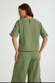 Keten Günlük Rahat Beli Lastikli Kadın İkili Takım Alt Üst thumbnail 9