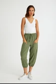 Keten Günlük Pantolon Beli Lastikli Bağcıklı - 7