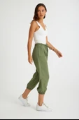 Keten Günlük Pantolon Beli Lastikli Bağcıklı - 5