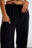Keten Günlük Pantolon Beli Lastikli Bağcıklı - 6
