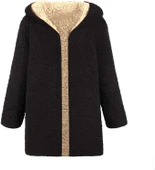 Peluş Çift Taraflı Kışlık Kadın Tüylü Ceket thumbnail 3