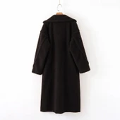 Peluş Kışlık Kadın Düğmeli Tüylü Ceket thumbnail 3