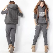 Günlük Kışlık Şık ve Rahat Üçlü Kadın Eşofman Takımı - 2