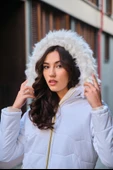 Günlük Kürklü Şişme Kadın Mont - 1