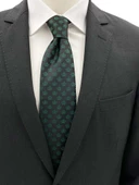 Brianze Siyah Yeşil Taç Desenli Kravat thumbnail 1