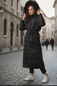 Günlük Kışlık Tam Boy Şişme Kadın Mont thumbnail 3