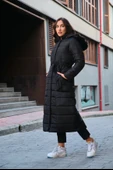 Günlük Kışlık Tam Boy Şişme Kadın Mont thumbnail 4