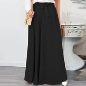 Keten Yazlık Günlük Kemerli Kadın Pantolon Şalvar thumbnail 2