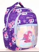 Kaukko Kids Aynalı Nakışlı Denizkızı Mavi Kız Çocuk Okul Sırt Çantası thumbnail 1