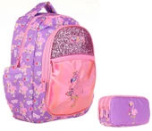 Kaukko Aynalı Taşlı Flamingo Okul Sırt Çantası ve Kalemlik Seti - Kız Çocuk thumbnail 1