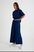 Keten Günlük Rahat Beli Lastikli Kadın İkili Takım Alt Üst - 4