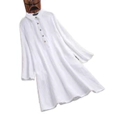 Günlük Rahat Baharlık Salaş Gömlek Yaka Elbise - 1