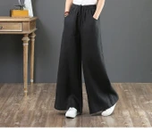 Keten Günlük Pantolon Beli Lastikli Bağcıklı - 1
