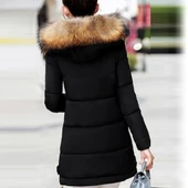 Kışlık Kürk Yaka Şişme Kadın Mont thumbnail 2