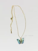 Mytrends Stainless steel Çelik Renkli Kelebek Detaylı Kolye - 2