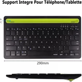 Apple iPad Air 5. Nesil 10.9" Uyumlu Kablosuz Bluetooth Şarj Edilebilir Tablet Telefon Standlı Klavye - Yeşil - 4