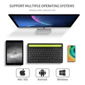 Apple iPad Air 5. Nesil 10.9" Uyumlu Kablosuz Bluetooth Şarj Edilebilir Tablet Telefon Standlı Klavye - Yeşil - 6