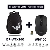 Classone BP-WTX100 Wtxpro Su Geçirmez Kumaş 15.6" Laptop Notebook Sırt Çantası + Kablosuz Mouse thumbnail 1