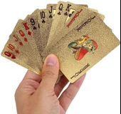 İskambil Kağıdı Altın Renk Plastik Parlak Su Geçirmez Poker Parti Oyun Kartı - 1