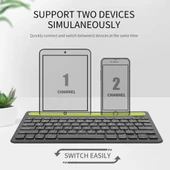 Lenovo Tab M10 Plus ZAAJ0075TR 10.6" Uyumlu Kablosuz Bluetooth Şarj Edilebilir Tablet Telefon Standlı Klavye - Yeşil - 9