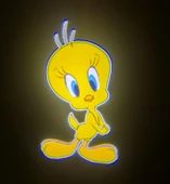 Tweety Logolu Mesafe Sensörlü  Fotoselli Pilli Yapıştırmalı Kapı Altı Led Logo - 1