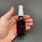 30 Ml Yassı Amber Cam Şişe Beyaz Spreyli ,  30Cc Yassı Amber Spreyli Boş Şişe x 6 Adet thumbnail 1