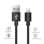 QASUL iPhone Örgülü Hızlı Şarj Kablosu Usb To Lightning 6 6s 7 8 X Xs Xr 11 12 13 14 Pro Max Plus Uyumlu Siyah - 4