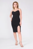 Kadın Zincir Askılı Kalem Elbise Siyah - 2