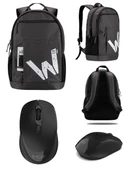 Classone BP-WTX104 Wtxpro Su Geçirmez Kumaş 15.6" Laptop Notebook Sırt Çantası+Kablosuz Mouse - 1