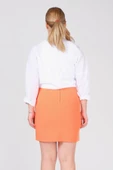 Kadın Astarlı Yan Yırtmaçlı Etek Turuncu - 6