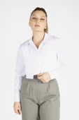 Kadın Crop Gömlek Beyaz - 3