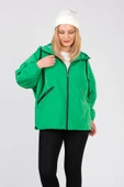 Kadın Paraşüt Kumaş Kapüşonlu Yağmuluk Yeşil thumbnail 5