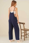 Kadın Askılı Tulum Lacivert - 5