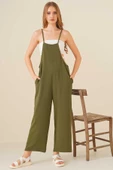 Kadın Askılı Tulum Haki - 1